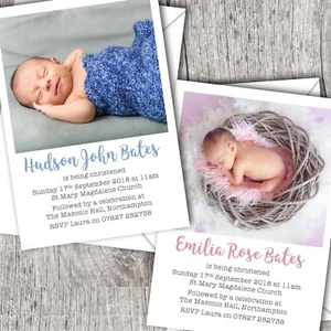Christening Invitations Photo - Personalised - Baptism - Girl/Boy (Classic) - Picture 1 of 3
