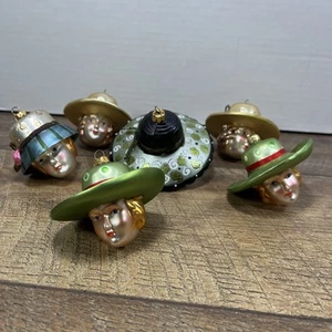 Menge 6 Glas viktorianisch ausgefallen Hut Frau Kopfschmuck Vintage Damen Club Hüte - Bild 1 von 22