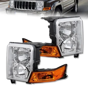 Pair Headlight Assembly Left & Right fit 2006-2010 Jeep Commander Halogen New CA - Bild 1 von 15