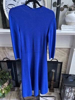 EMPORIO ARMANI Mujer Vestido Midi Tejido Corte y Acampanado - Azul Real - IT 40 US 4 Foto 1 de 4