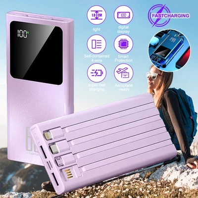 20000mAh PD66W Fast Charger LCD Display Power Bank Android Iphone Type-C Cable - image 1 of 4