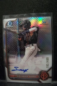 ALEXANDER SUAREZ 2022 Bowman Chrome Prospect Refractor AUTO 193/499 #ASR Giants - Picture 1 of 1