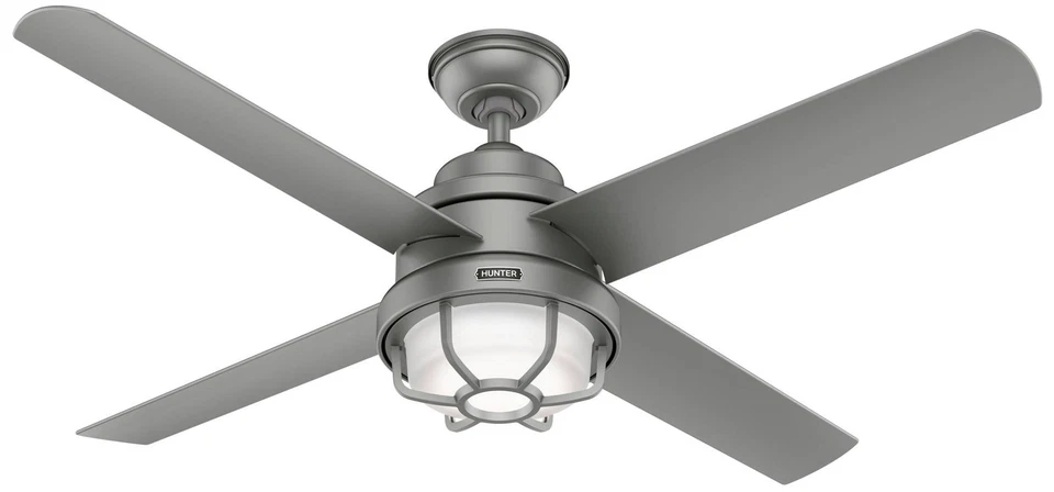54" Hunter Searow Silver WeatherMax Wet Rated Fan with Wall Control - Image 1 of 1