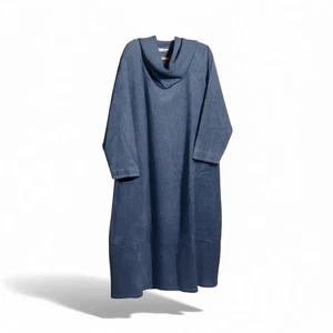 KayAnna 3X blau Fleece Liege Wasserfallausschnitt Langarm Hauskleid Taschen - Bild 1 von 7