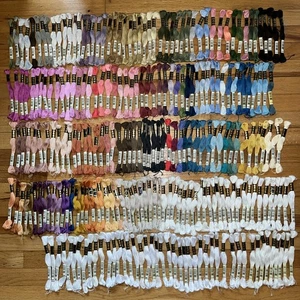 Lot of 245 DMC Embroidery Thread Floss Skeins Multiple Colors and Whites - Picture 1 of 12