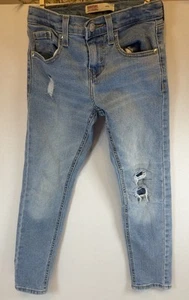 Levi Strauss Jeans Boys Size 8 Regular Taper Adjustable Light Wash Distressed - Picture 1 of 7
