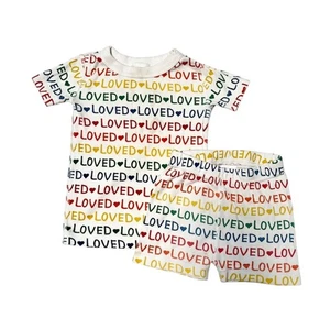 Hanna Andersson LOVED Organic Short John PJs Size 2T - Picture 1 of 7