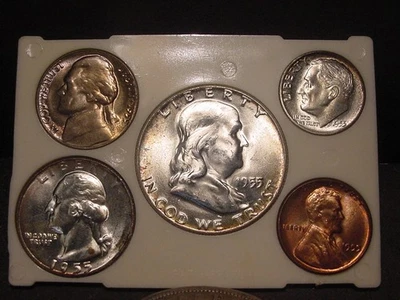 1955-P MINT YEAR SET CHOICE TO GEM BU ORIGINAL NICE POPULAR DATE SHIPS FREE - Image 1 of 4