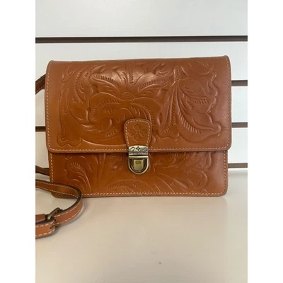 Patricia Nash Tooled Leather Lanza Crossbody Bag Floral Embossed Adjustable - Image 1 of 4