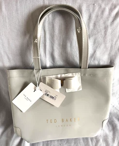 Ted Baker Womens ARYCON Shopper Tote Bag Small Grey Bow Detail Handbag New - Picture 1 of 14
