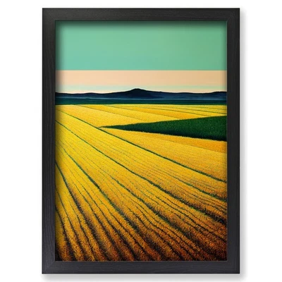 Framed Wheat Field Abstract Vol.1 Wall Art Canvas Print Poster Picture, Decor - Image 1 of 4