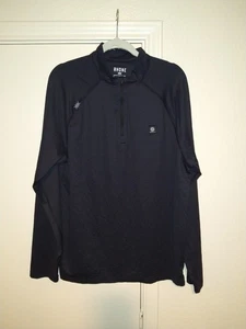 Maglione uomo Rhone Rise nero quarto zip taglia grande logo vita fontana - Foto 1 di 7