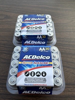 ACDelco 2 -30 Packs (60 Batteries) AA Super Alkaline Batteries Used By Date 2034 - Image 1 of 4