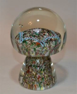 Fermacarte vintage MURANO vetro artistico millefiori FUNGO stella blu 5 1/4"h - Foto 1 di 4