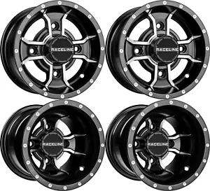 Raceline A77 Mamba 10" Front and 9" Rear Wheels Rims TRX 450R 250R 400EX LTZ400 - Picture 1 of 3