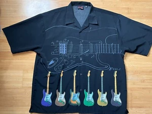 Men’s XXL Fender Da Vinci Davinci Guitars Black Button Up Shirt, 2XL - Picture 1 of 6