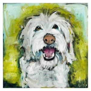 Marmont Hill 4x4 Smiley Dog by Tori Campisi Painting Print on Wrapped Canvas - Picture 1 of 5