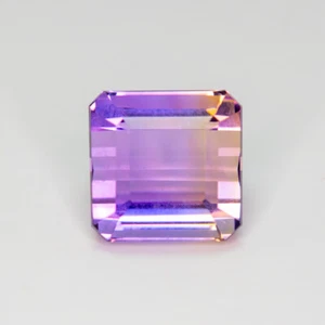 6.59 Ct Gorgeous Octagan 10.5 x 10.3 MM 100% Natural Bi Color Bolivia Ametrine - Picture 1 of 5