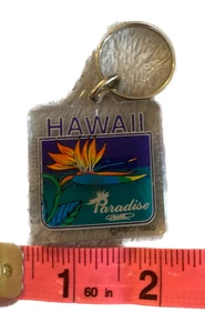 Hawaii Paradise Acrylic Keychain, 2", Vintage Vacation Souvenir by RBCI (1985) - Picture 1 of 3