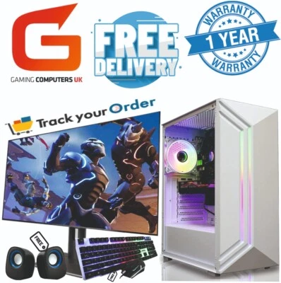 Gaming PC COMPUTER BUNDLE Core i7 32GB 240GB + 1TB GTX 1650 Win10 22" - Image 1 of 4