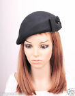 JM60 Elegant Bow 100% Wool Women's Winter Church Tea Dress Hat Cap Fedora BLACK