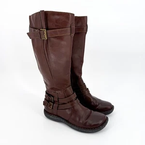 b.o.c. Women's 7.5 Ritz Tall Riding Boots Faux Leather Zip Side Brown - Picture 1 of 10