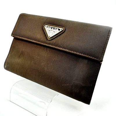 Подлинный коричневый бумажник PRADA - Изображение 1 из 4