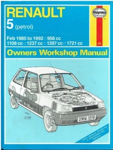 RENAULT 5 1.0 1.1 1.2 1.4 1.7 PETROL INCL GT TURBO 1985-92 OWNER WORKSHOP MANUAL - Picture 1 of 1