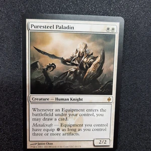 Magic the gathering, Puresteel Paladin, New Phyrexia, Human, English, NM - Picture 1 of 12