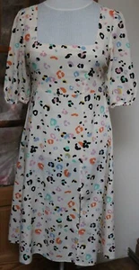 Matalan Papaya Petite Multi Print Cream Summer Dress Size 12 - Picture 1 of 3
