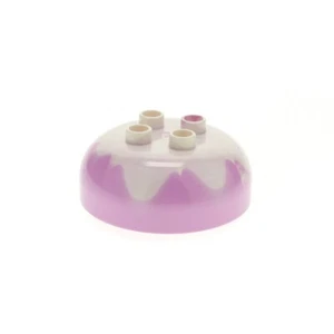 1x Lego Duplo Ice Ball Stone 4x4 Pink White Muffin Set 10574 4644204 98220pb01 - Picture 1 of 1