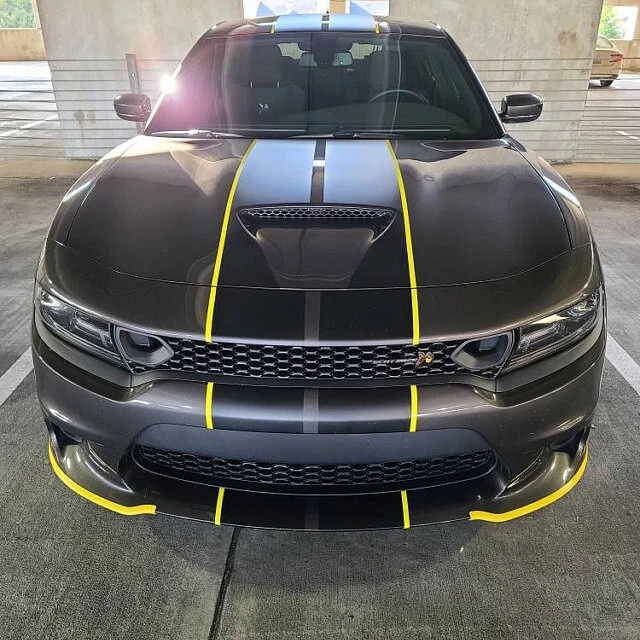 10" 2 color Rally Racing Stripe Graphics Stripes Set FIT 2005  - 2023 Charger - Image 1 of 4