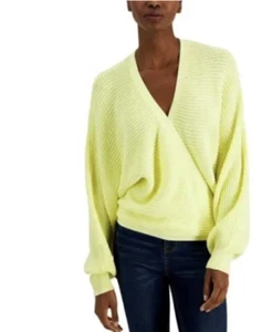 INC International Concepts Wrap Sweater Yellow Pear Size M - Picture 1 of 2
