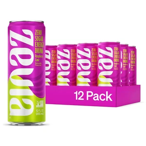 Zevia Zero Sugar Energy Drink, Raspberry Lime, 12 Oz Cans (12-Pack) – Naturally - Picture 1 of 12