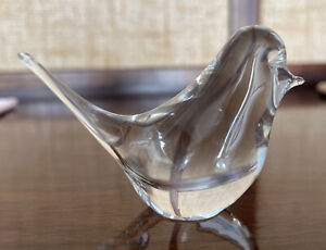 KW Handmade Crystal Vintage Wedgewood Clear Glass Small Bird Ornament