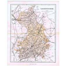CAMBRIDGESHIRE Antique County Map 1868 by Virtue