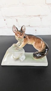 Vintage Herend Hand Painted Porcelain Fox Standing 4.25" Long Rare EUC Hungary - Picture 1 of 11