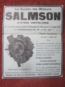 1926-27 PUB MOTEURS SALMSON CANTON-UNNE MOTEUR AVIATION CM 18 ENGINE ORIGINAL AD - Foto 1 di 1
