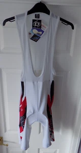 Poli Unisex Iseran 01 T: 5 Cycling Bib Shorts - Size 5 (XL) - White, Red, Black - Picture 1 of 18