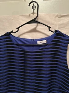 Calvin Klein Blue B Sleeveless Sheath Knee-Length Career Women's Dress Size 14W - Picture 1 of 11