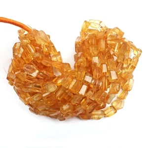 Natural Citrine Beads Gemstone Beads 8Inch 8X10-9X12MM Nuggets Shape Beads - Picture 1 of 5