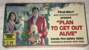 First Alert McDonald's Fire Safety Promo Movie VHS Video PLAN TO GET OUT ALIVE - Picture 1 of 3