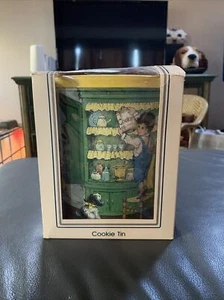 Vintage Children's Story Tin "Cookie Thief" Potpourri Press Yellow Cannister A - Picture 1 of 11