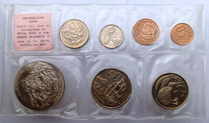NEW ZEALAND SET OF 7 COINS 1 CENT – 1 DOLLAR 1970 UNC IN BLISTER - Picture 1 of 2