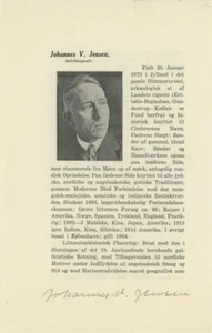 Johannes V. Jensen - Página biográfica firmada (Premio Nobel 1944) - Imagen 1 de 1