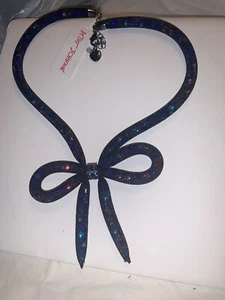Betsey Johnson Multicolored Mesh Bow Collar Necklace $50 NWT - Picture 1 of 7