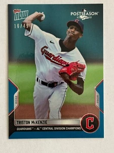Triston McKenzie - 2022 Topps Now Postseason PS-60 Blue Parallel /49 - Picture 1 of 4