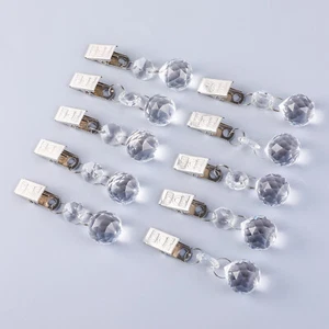 10Pcs Color Crystal Tablecloth Clip 20MM Glass Lighting Ball Tablecloth Clamps - Picture 1 of 13