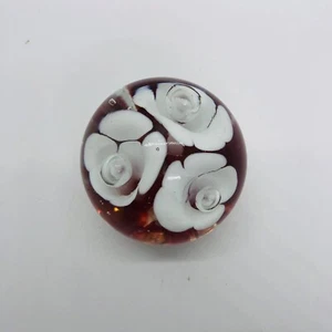 Art Glass Paperweight Vtg St Clair White Trumpet Flowers - Picture 1 of 5