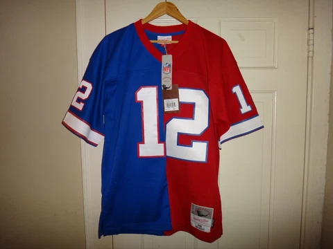 Jim Kelly 1990 Mitchell & Ness Buffalo Bills Throwback Split Legacy Jersey $175 Cover